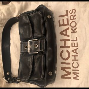 Black leather hand bag